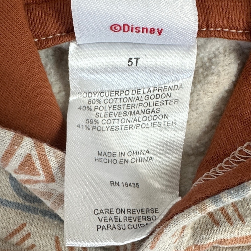 Boxlunch Lion King Patterned Hoodie with Simba Embroidery size 5t - Picture 5 of 8